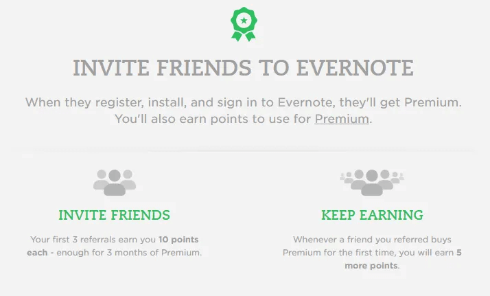 Evernote’s referral program