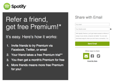 Spotify loyalty referral program