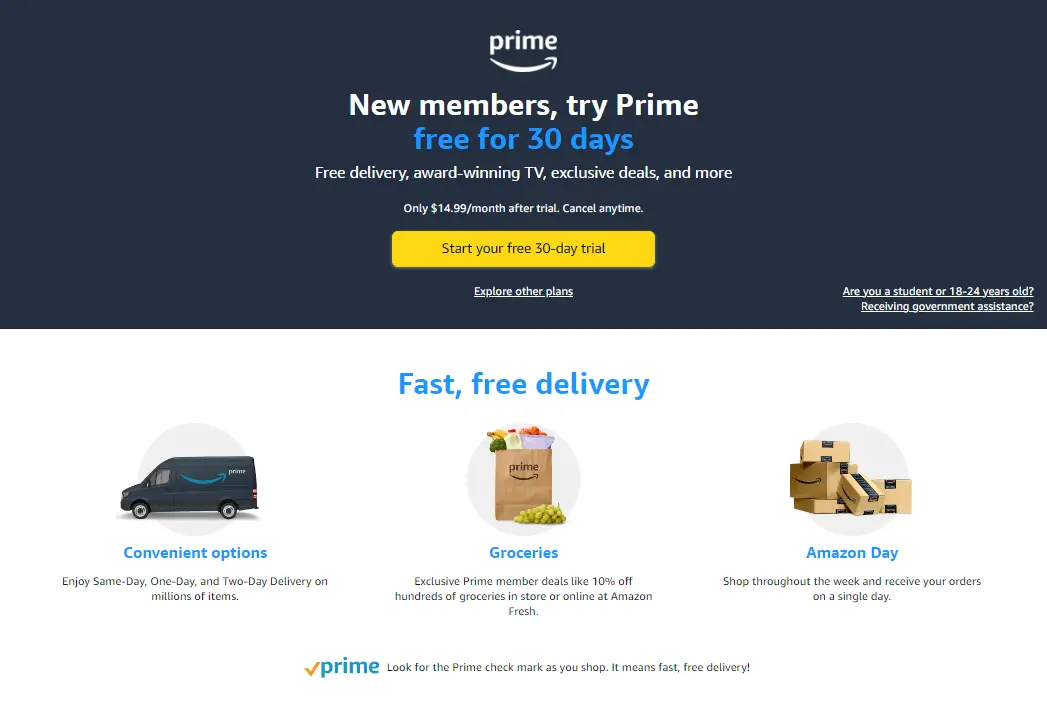 Amazon Prime paid membership program