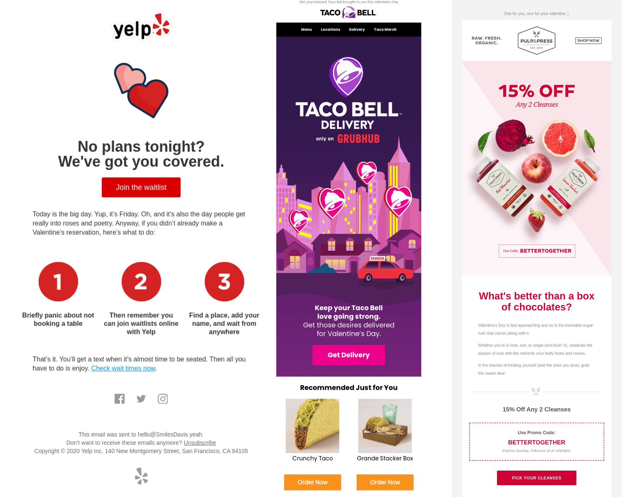 valentines day email campaigns