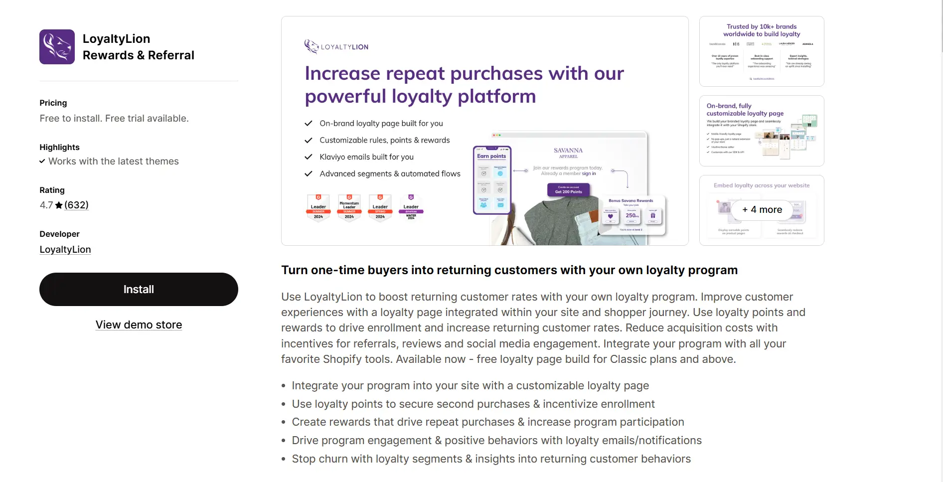 Loyalty Lion loyalty app on shopify